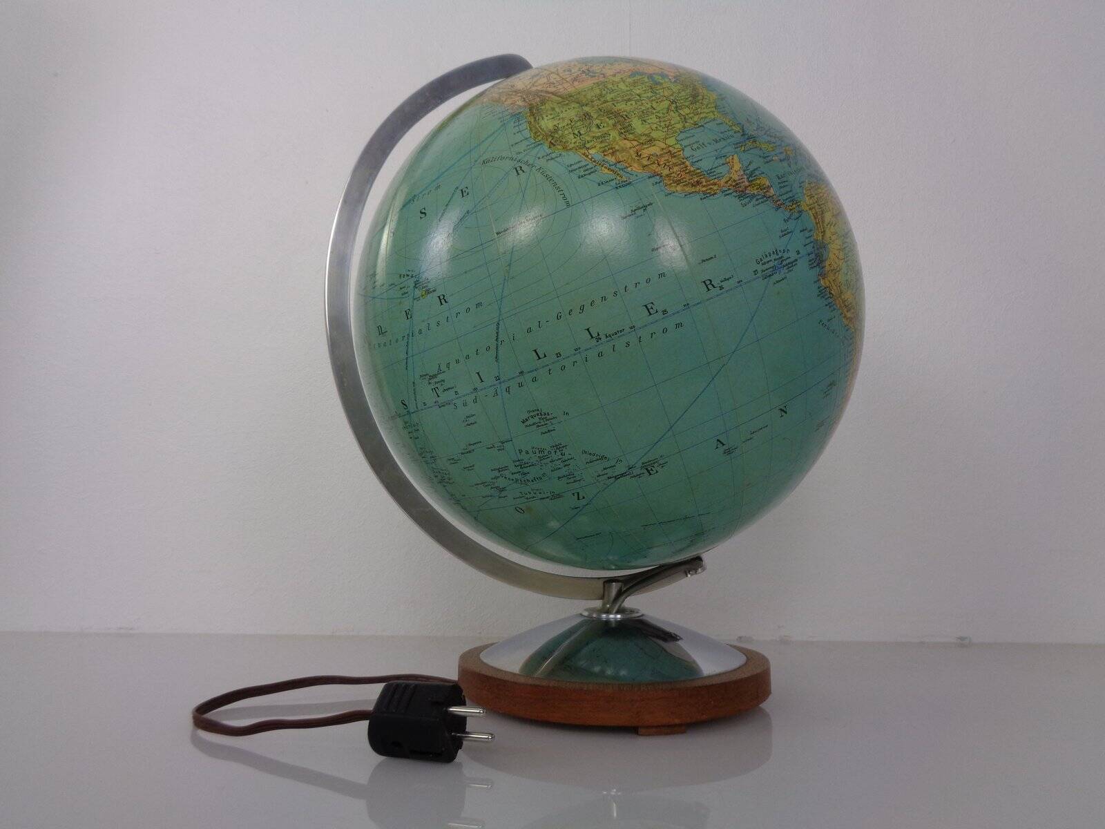 Vintage Illuminated Duo Glass Globe by Paul Oestergaard for Columbus, Germany, 1950s