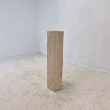 Italian Travertine Side Table or Pedestal, 1980's