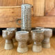Vintage stoneware coffee set and ceramic cups