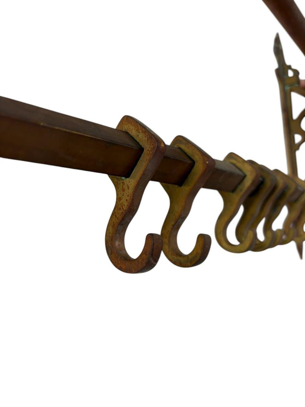 Vintage wall coat rack in copper / hanging coat rack