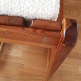 Vintage armchair in solid pine 70s
