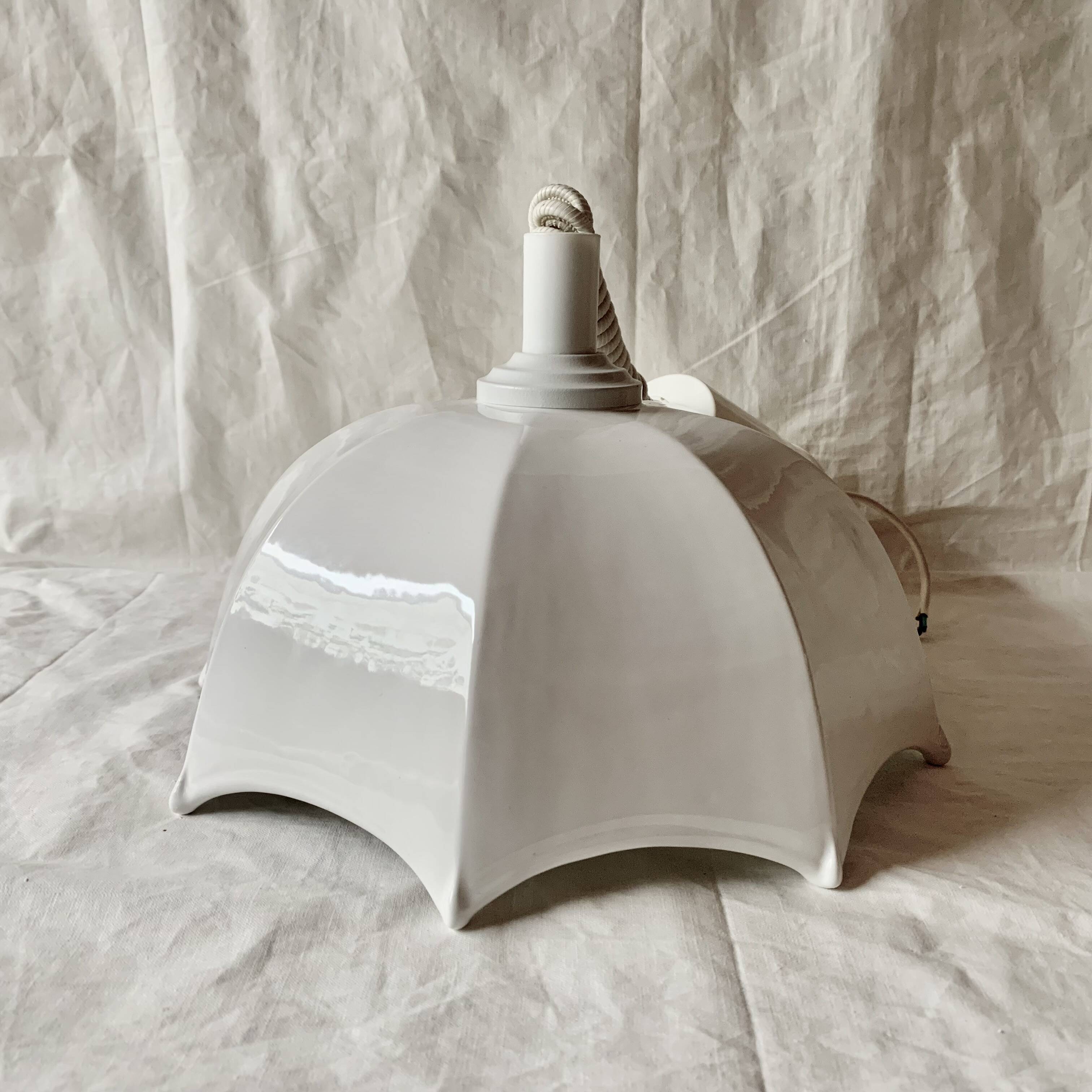Vintage white ceramic up-and-down pendant light