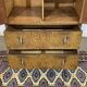 1950s English sideboard with drawers, Art Deco style, in walnut burl.