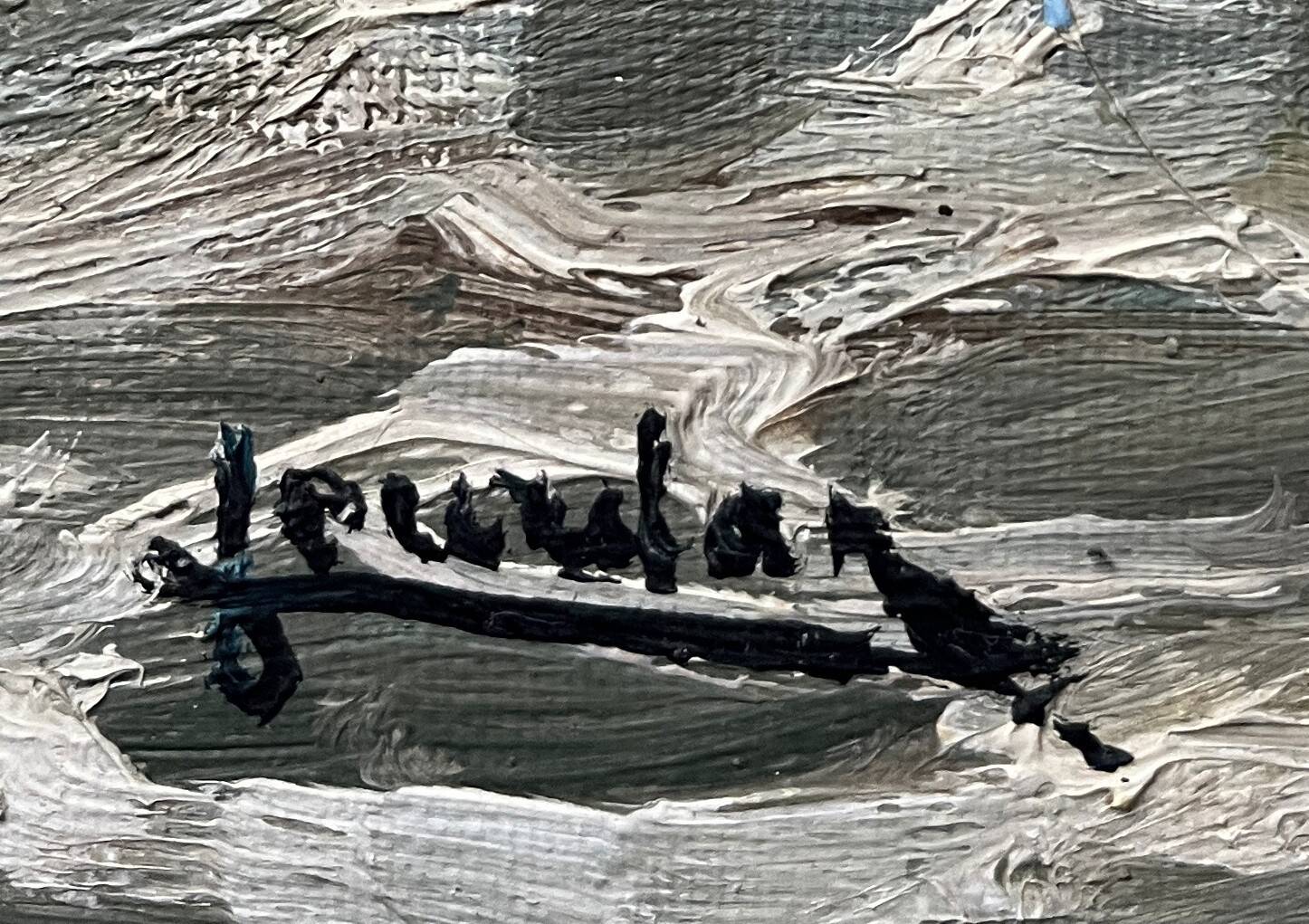 Tableau HST "Marine - rough sea" signed Jacques Jourdan