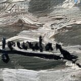 Tableau HST "Marine - rough sea" signed Jacques Jourdan