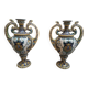 2 vases double anses - faïence de Desvres 1900
