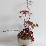 Vintage stainless steel and crystal flower stand