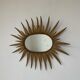 Vintage copper metal sun mirror oval shaped from the 1960s