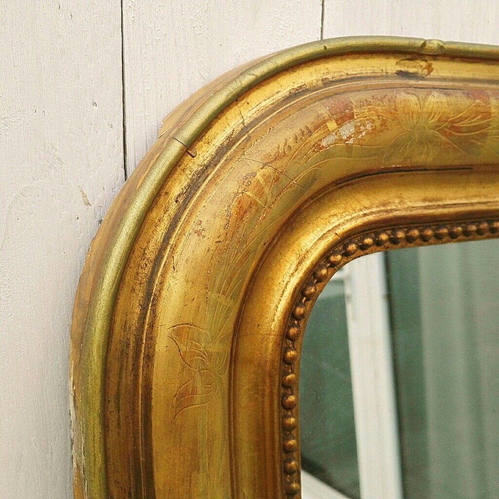Mirror Louis Philippe 1900 gilded wood 135x 110 cm