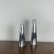 Duo of silver aluminum candle holders, Ikea 1980