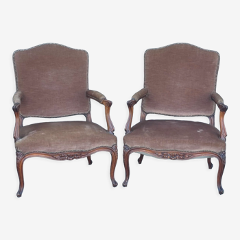 Paire de fauteuils à la reine