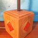 Scandinavian lamp in wood and ceramic, 1970s