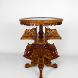 Japanese rotating library pedestal table by Gabriel Viardot, 1880