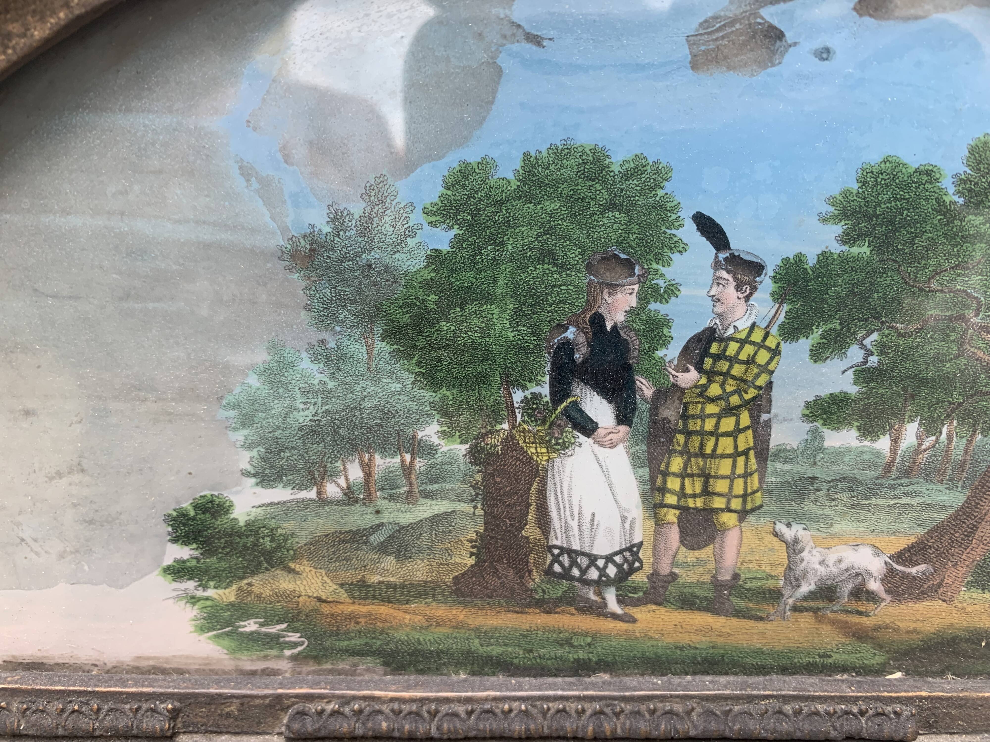 Wooden trumeau and gilded stucco hanging on glass XIX century