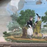 Trumeau en bois et stuc doré penture sur verre XIX siècle