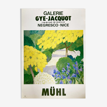 Poster by Roger Mühl for Galerie Gye-Jacquot, Negresco Nice