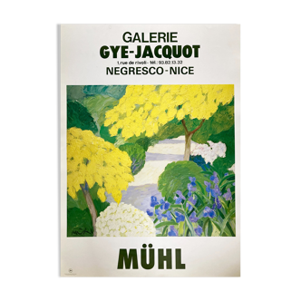 Poster by Roger Mühl for Galerie Gye-Jacquot, Negresco Nice