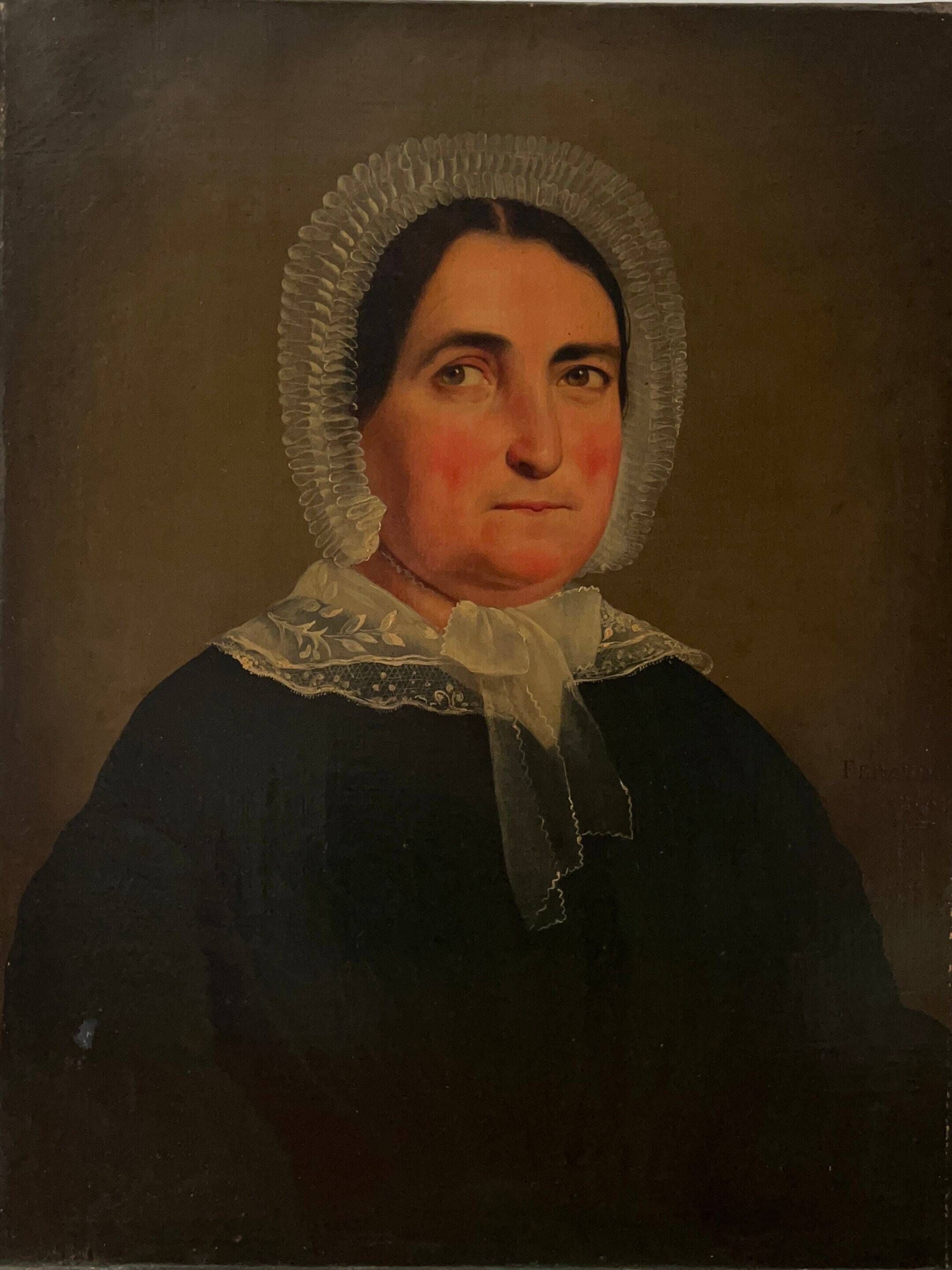 Antique 19th C Portrait Painting of a Beautiful Woman