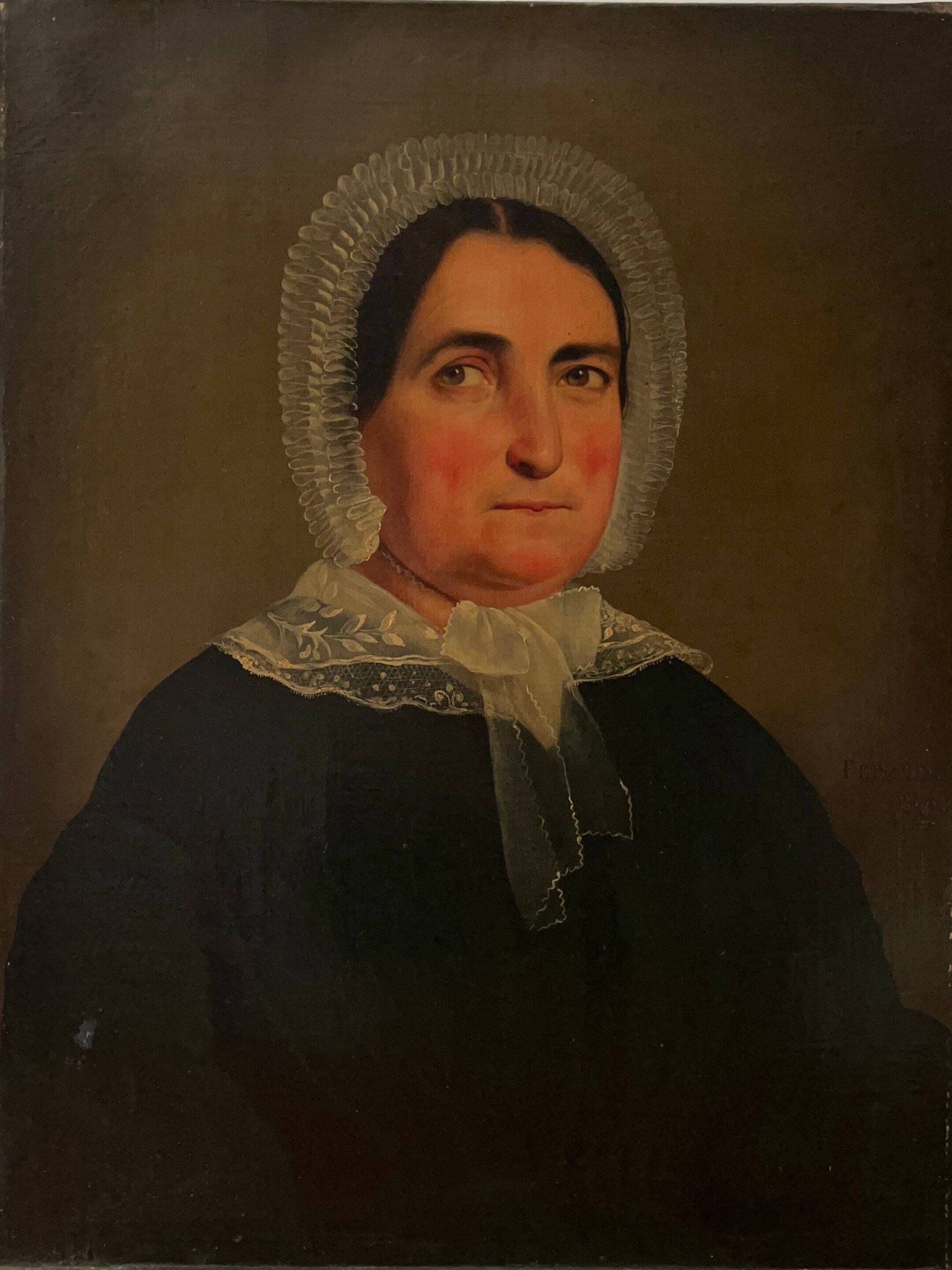 Antique 19th C Portrait Painting of a Beautiful Woman