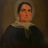 Antique 19th C Portrait Painting of a Beautiful Woman