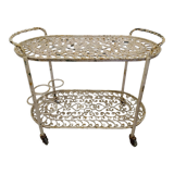 Antique wrought iron bar trolley