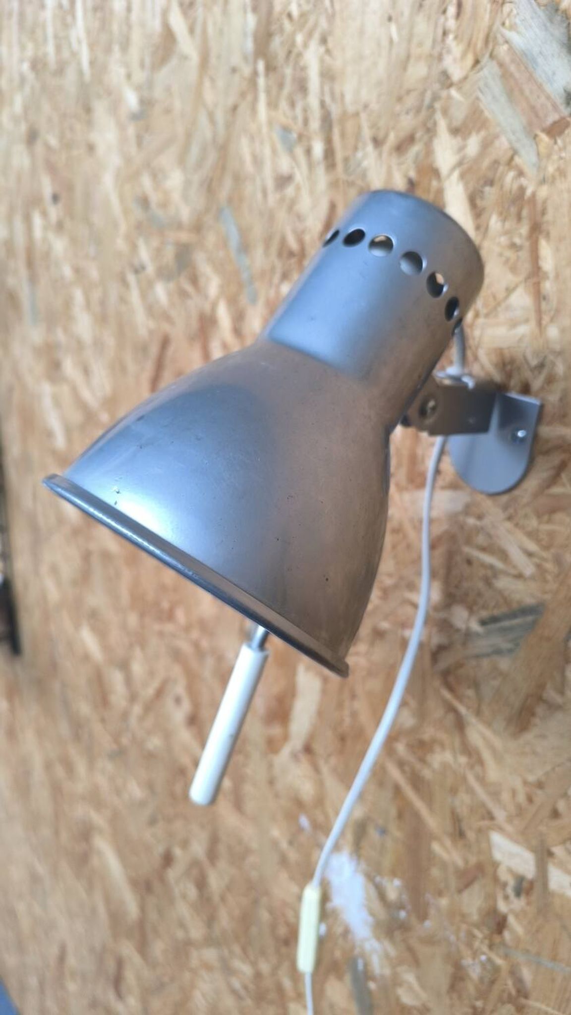 Vintage brushed aluminum wall light