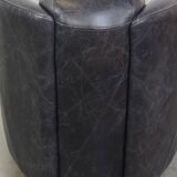 Black Cowhide Leather Aviator Armchair