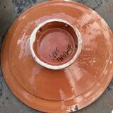 Pair of dishes Safi Dmani ethnic ceramic fish yellow and blue - vintage pottery