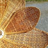 Suspension lampshade rattan straw flower