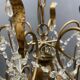 Large Gilded Florentine Tole and Crystal Chandelier, 1950s