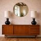 Pair of vintage modernist black lamps from the 1970s.
