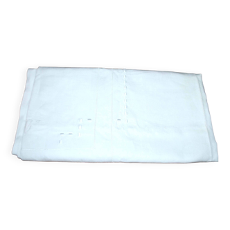 Old openwork embroidered cotton tablecloth Monogram JC 170 x 300 cm *M2*