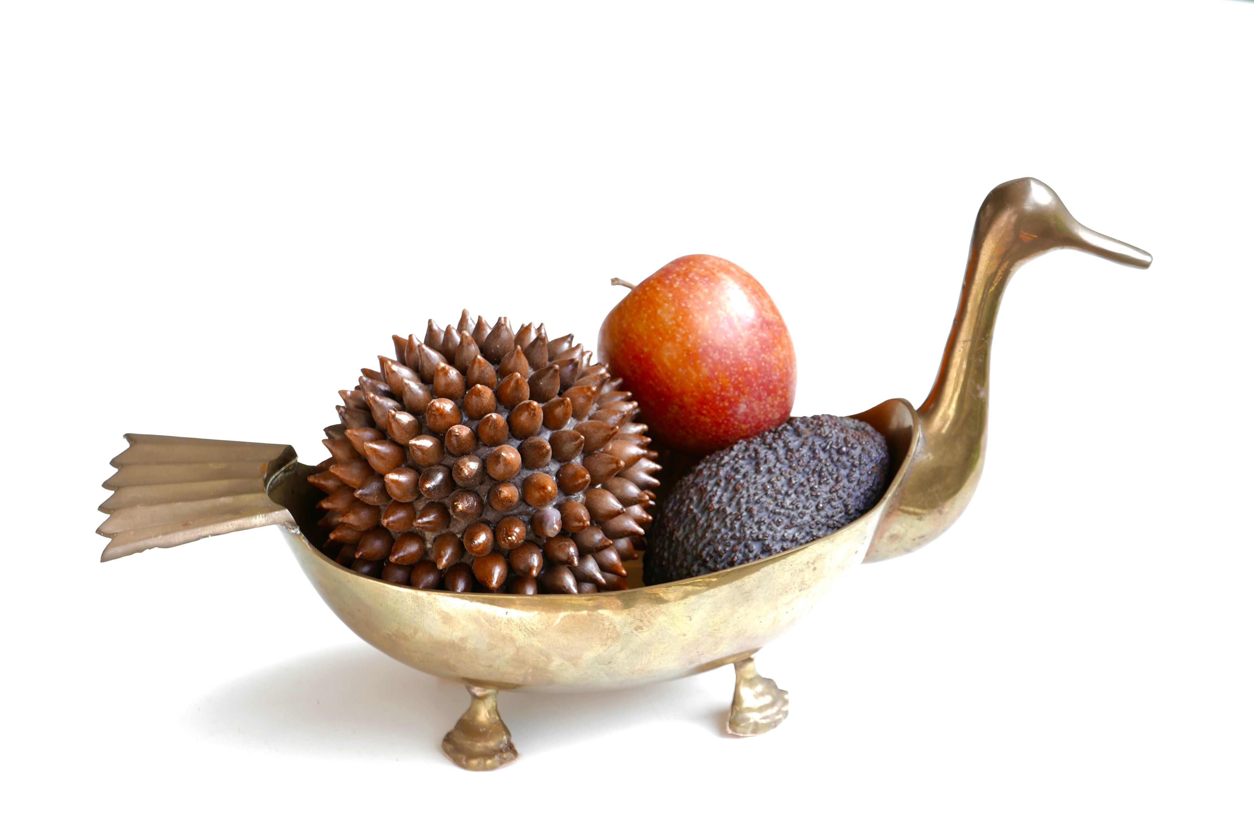 Trinket bowl bird in brass, years 60