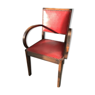 Red leather armchair