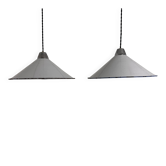 Pair of enamelled industrial conical suspensions