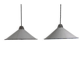Pair of enamelled industrial conical suspensions