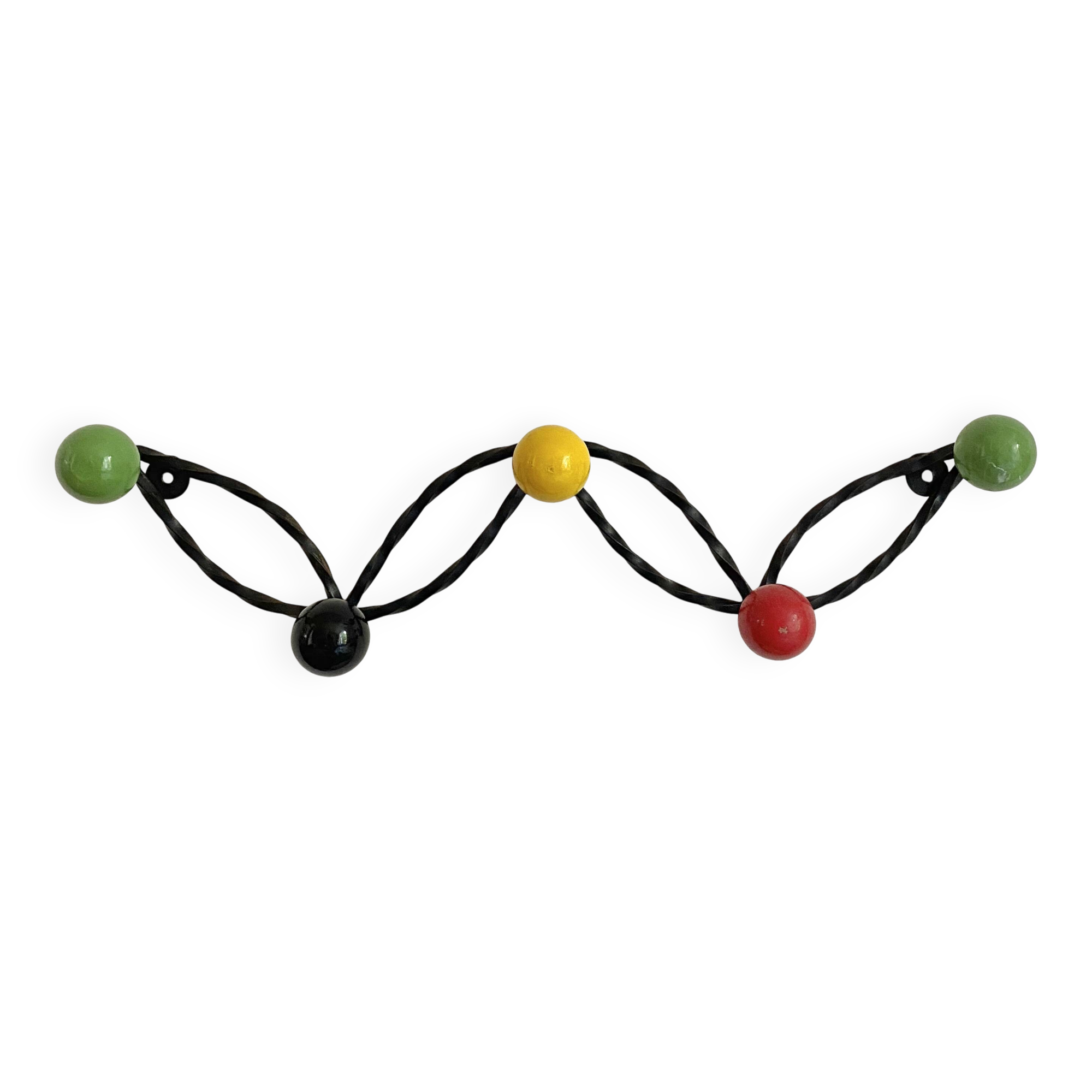 Wall-mounted coat rack with balls, Feraud style, 1960s