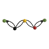 Wall-mounted coat rack with balls, Feraud style, 1960s
