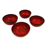 Set of 4 red bowls signed SIGG