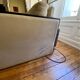Sofa 2 seaters White leather and wood