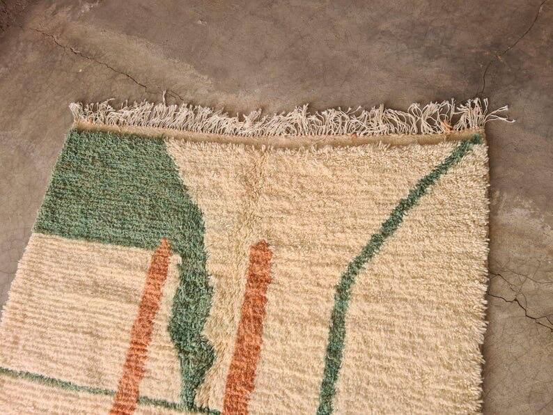 Handmade Beni Ourain Berber rug with colourful patterns, 1.5/2.5 m.