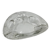 Triangular glass ashtray