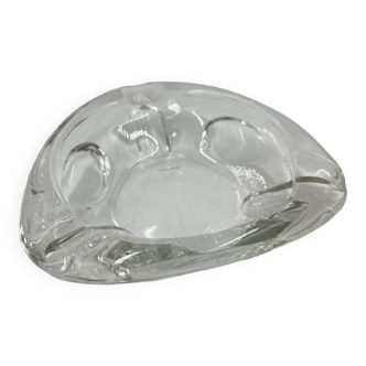 Triangular glass ashtray