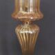 Vintage Murano transparent glass candle holder with gold threads
