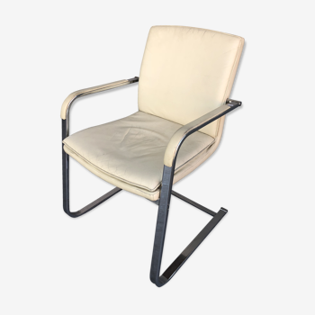 SITAG marked white leather desk chair