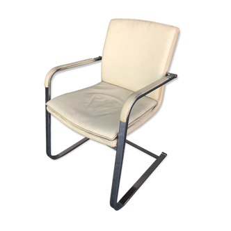 SITAG marked white leather desk chair