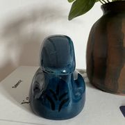 Decorative ceramic duck painted and signed, vintage