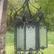 Vestibule lantern, hall, wrought iron entrance & cathedral glass, 80 cm pendant light