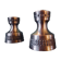 Pair of white pewter candlesticks decorated with bas-relief. "Perletin". Norway 1960