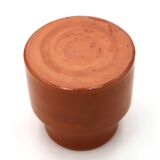 Orange ceramic bonbonnière by Mado Jolain, 1950s.